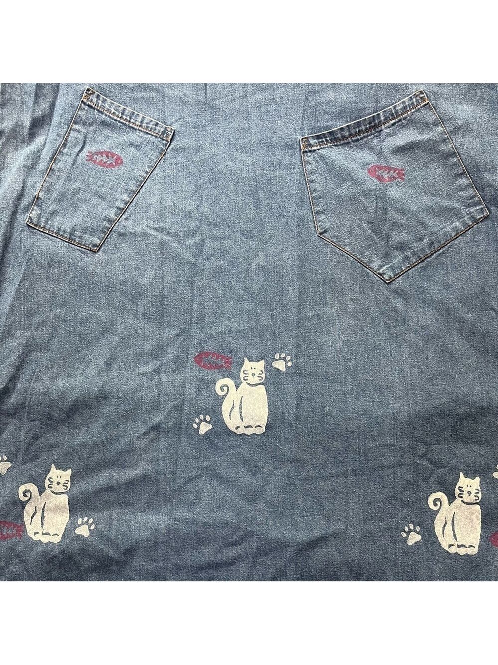 Vintage Rama of USA Cat Denim Maxi Dress Pockets XL - Picture 5 of 12